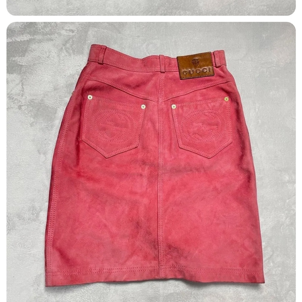 Gucci Pink Mini Skirt with Logo Patch